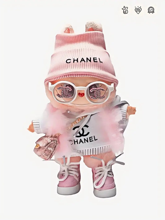 LABUBU Clothes Chanel Pink Vest Sweatshirt Outift